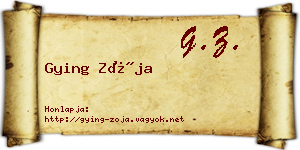 Gying Zója névjegykártya